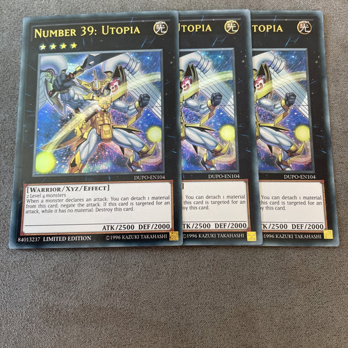 DUPO-EN104 YUGIOH - 3 X NUMBER 39: UTOPIA  - ULTRA LIMITED EDITION DUEL POWER