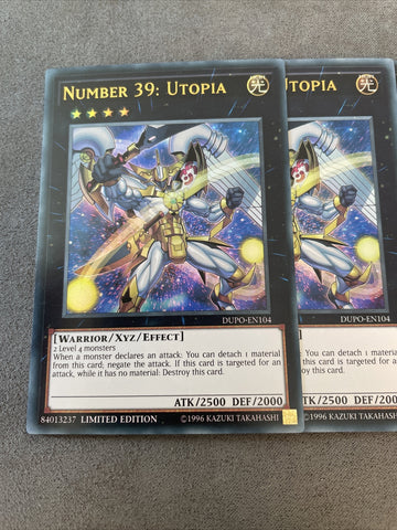 DUPO-EN104 YUGIOH - 3 X NUMBER 39: UTOPIA  - ULTRA LIMITED EDITION DUEL POWER (back)