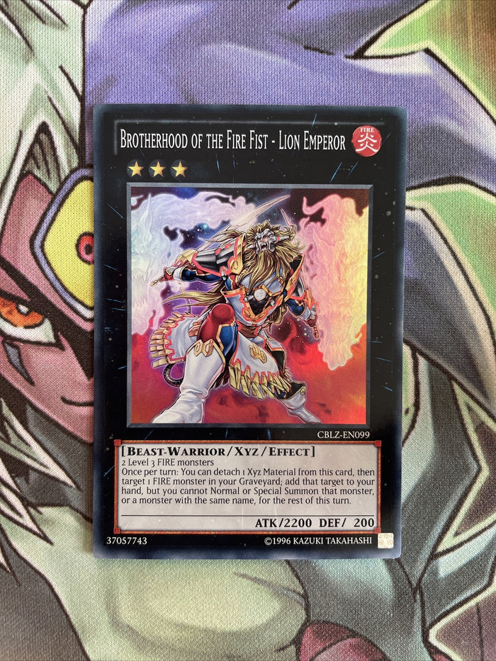 CBLZ-EN099 Brotherhood Of The Fire Fist - Lion Emperor Unl Ed Near Mint Yugioh