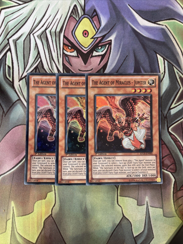 SDLS-EN003 x3 The Agent of Miracles - Jupiter Super Excellent Condition Yugioh