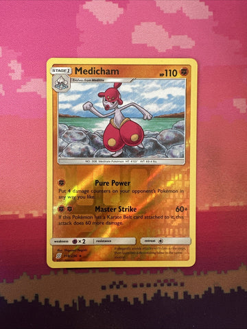 Pokemon Card Medicham Unified Minds Reverse Holo Rare 110/236 Near Mint