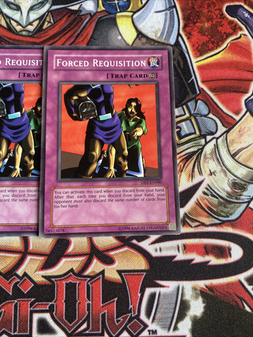 DB1-EN080 x3 Forced Requisition Yugioh Playset (back)