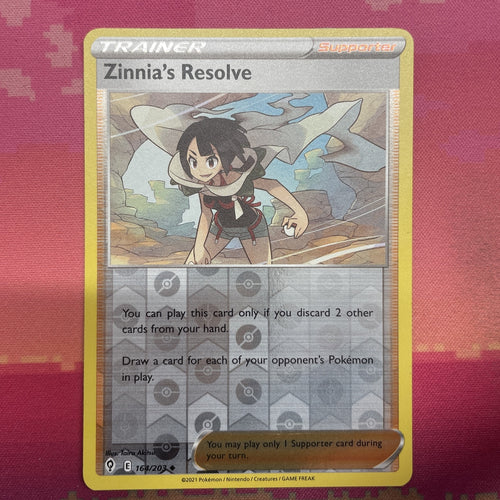 Pokemon Card Zinnia's Resolve Evolving Skies Reverse Holo 164/203 NM