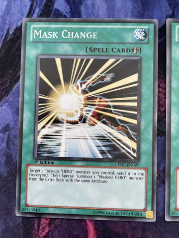 GENF-EN097 x3 Mask Change YuGiOh Card (back)