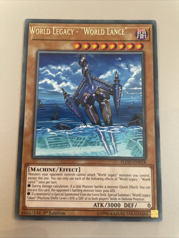 FLOD-EN018 World Legacy World Lance Off Error Misprint Yugioh Card