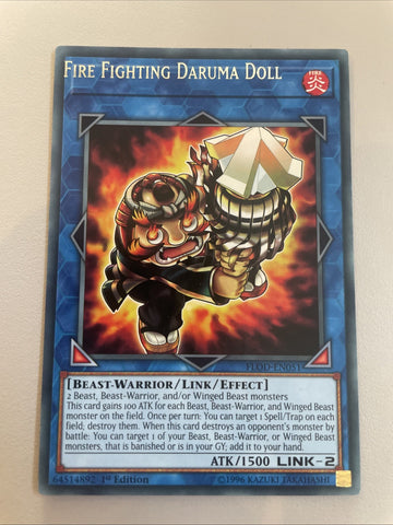 FLOD-EN051 Fire Fighting Daruma Doll Off Error Misprint Yugioh Card