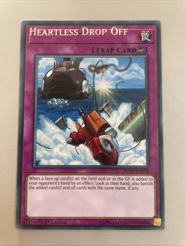 FLOD-EN078 Heartless Drop Off Error Misprint Name Yugioh Cars