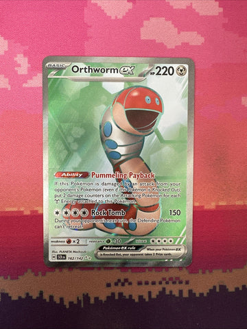 Pokemon Card Orthworm ex 162/142 Ultra Rare Stellar Crown Near Mint