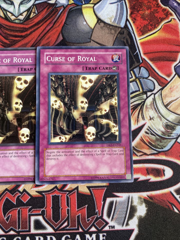 DB2-EN241 x3 Curse Of Royal Yugioh Playset (back)