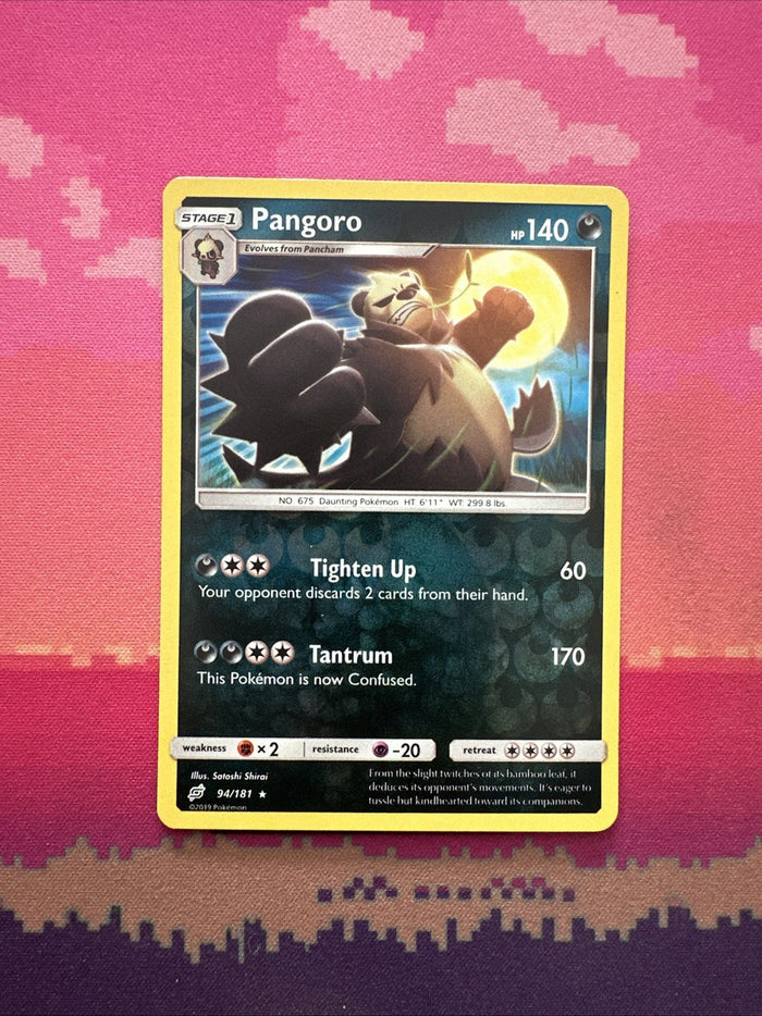 Pokemon Card Pangoro Team Up Reverse Holo Rare 94/181 Near Mint