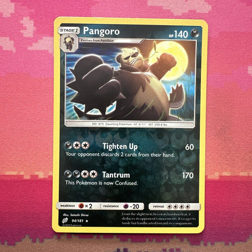 Pokemon Card Pangoro Team Up Reverse Holo Rare 94/181 Near Mint