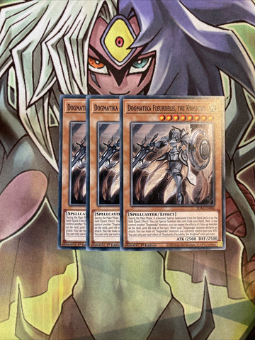 SDAZ-EN006 x3 Dogmatika Fleurdelis, the Knighted Common Excellent Cond Yugioh