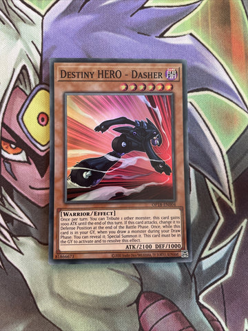 OP18-EN004 Destiny Hero - Dasher Super Rare 1st Edition NM Yugioh Card