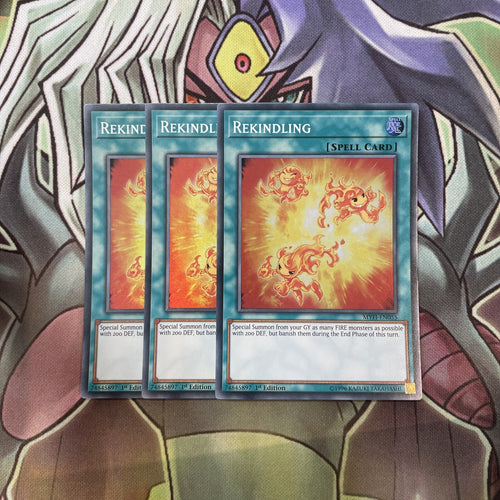 MYFI-EN055 Rekindling Super Rare x3 Excellent Condition Yugioh