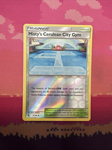 Pokemon Card Misty's Cerulean City Gym Hidden Fates Reverse Holo 61/68 NM