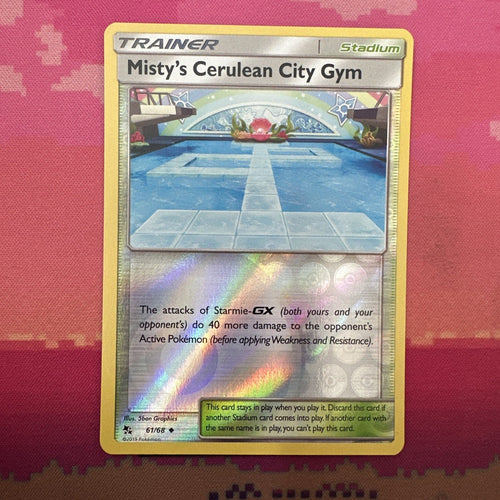 Pokemon Card Misty's Cerulean City Gym Hidden Fates Reverse Holo 61/68 NM