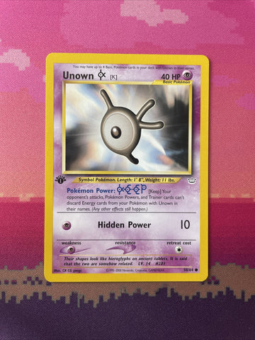 Pokemon Card Unown Neo Revelation 1st Edition Common 58/64 NM