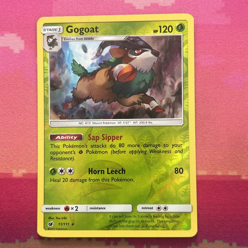 Pokemon Card Gogoat Crimson Invasion Reverse Holo Rare 11/111 Near Mint