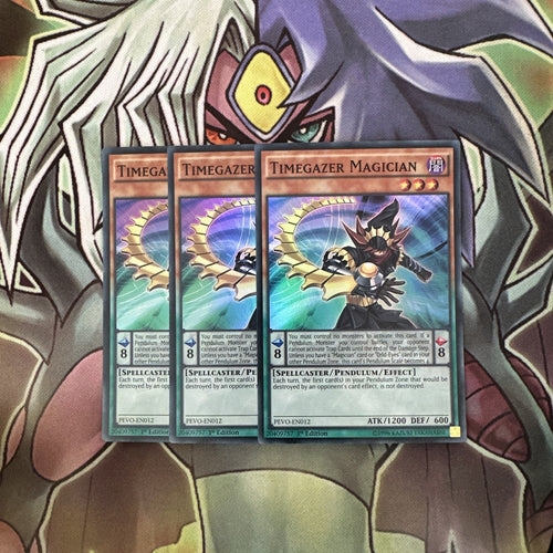 PEVO-EN012 x3 Timegazer Magician Super Rare  Excellent Condition Yugioh