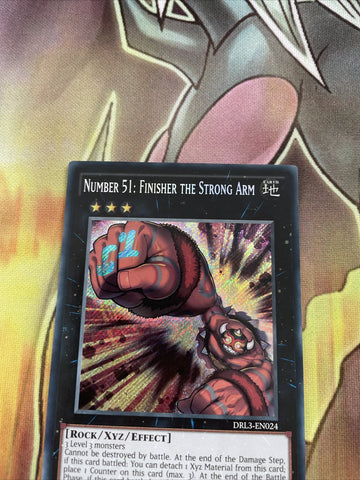 DRL3-EN024 Number 51: Finisher The Strong Arm Secret Rare 1st Ed Yugioh Card NM (back)