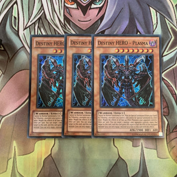 LCGX-EN134 x3 Destiny HERO - Plasma Super Rare Excellent Condition Yugioh