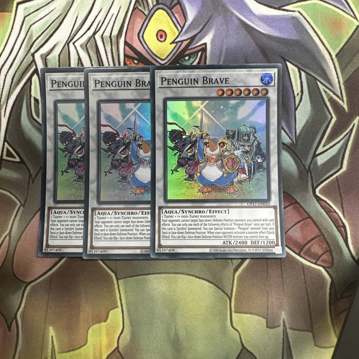 OP17-EN010 x3 Penguin Brave Super Rare Excellent Condition Yugioh