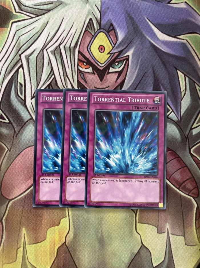 SDRE-EN036 x3 Torrential Tribute Common Excellent Condition Yugioh