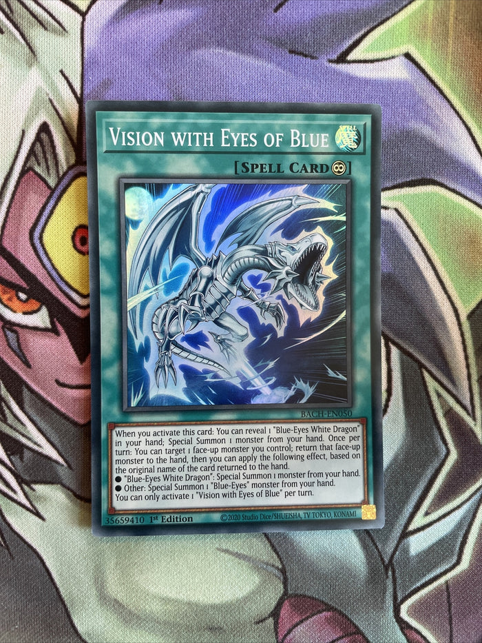 BACH-EN050 Vision With Eyes Of Blue Super Rare 1st Edition NM Yugioh Card