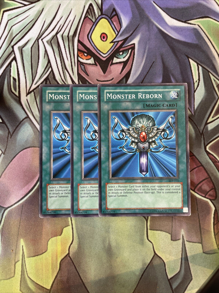 SDP-035 x3 Monster Reborn Common Excellent Condition Yugioh