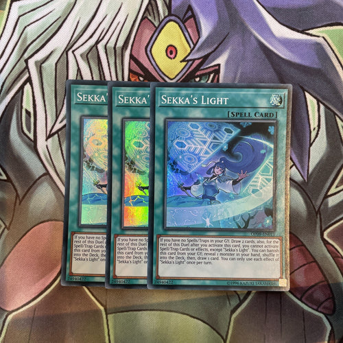 OP09-EN011 Sekka's Light Super Rare x3 Excellent Condition Yugioh