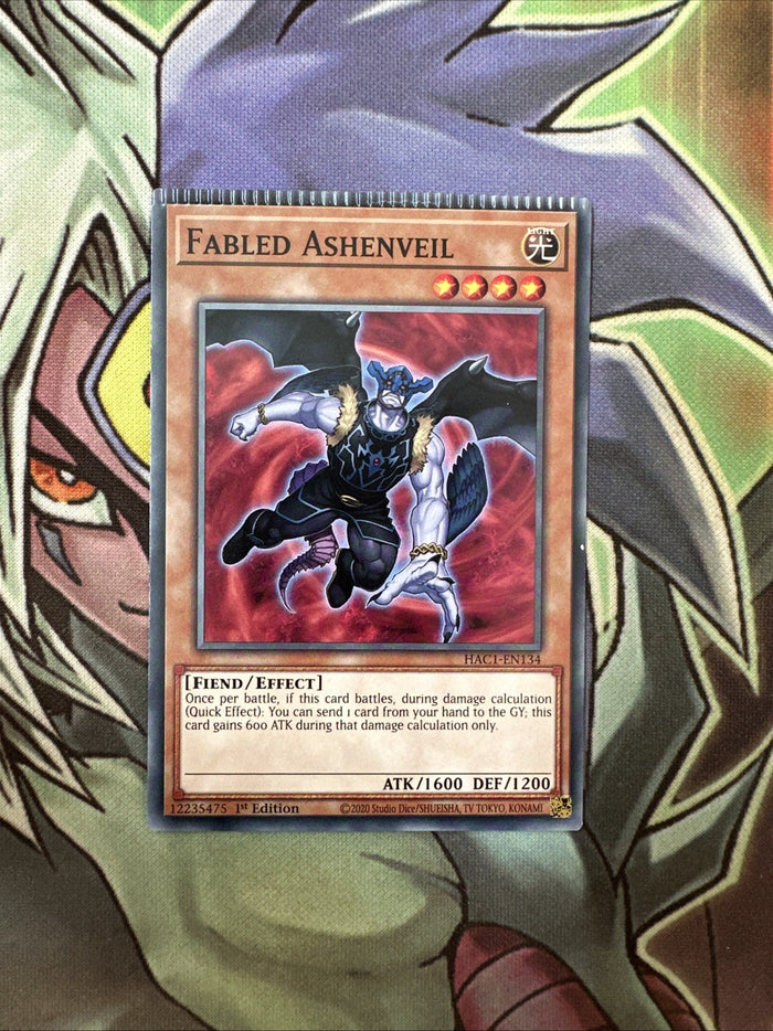 HAC1-EN134 Fabled Ashenveil Common MISPRINT 1st Edition NM Yugioh Card