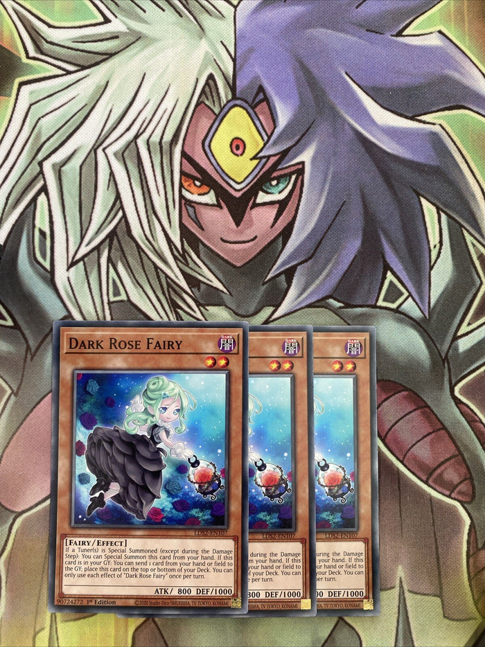 LDS2-EN107 x3 Dark Rose Fairy Common Excellent Condition Yugioh