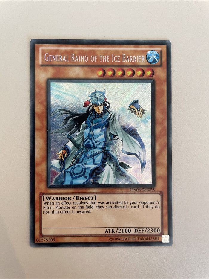 General Raiho of the Ice Barrier - (Secret Rare- HA04-EN025) - VLP Yugiohh