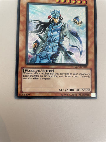 General Raiho of the Ice Barrier - (Secret Rare- HA04-EN025) - VLP Yugiohh (back)