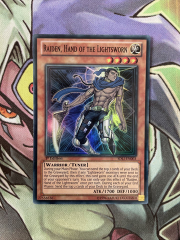 SDLI-EN003 Raiden, Hand Of The Lightsworn Super Rare 1st Edition NM Yugioh Card