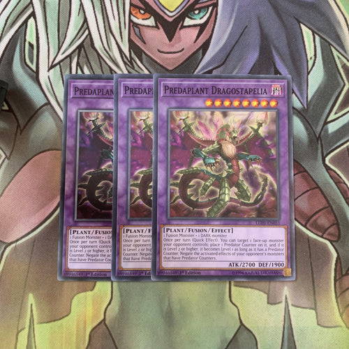 LED5-EN053 x3 Predaplant Dragostapelia Common Excellent Condition Yugioh