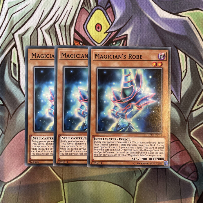 OP12-EN015 Magician's Robe Common x3 Excellent Condition Yugioh