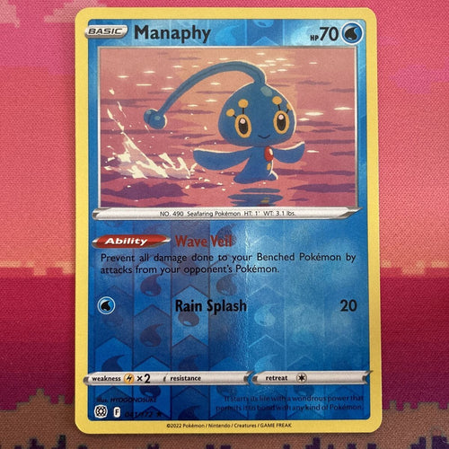 Pokemon Card Manaphy Brilliant Stars Reverse Holo Rare 041/172 NM