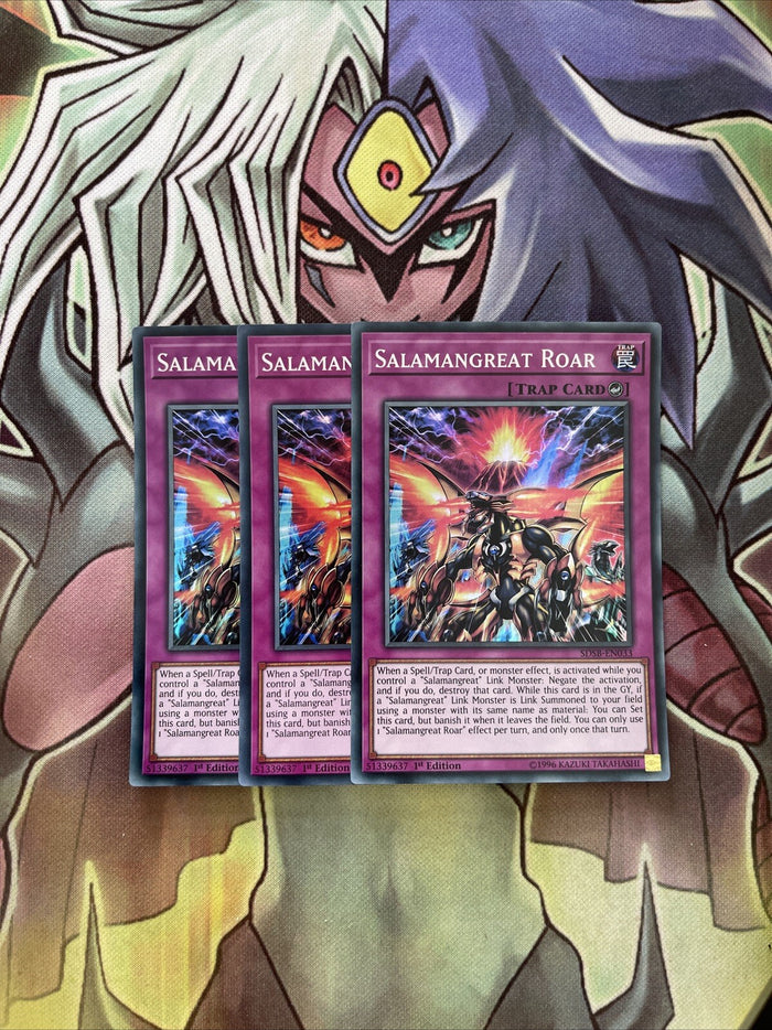SDSB-EN033 x3 Salamangreat Roar Super Rare Excellent Condition Yugioh