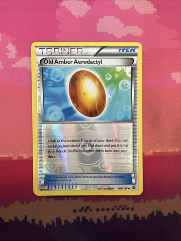 Pokemon Card Old Amber Aerodactyl Fates Collide Reverse Holo 106/124 Near Mint