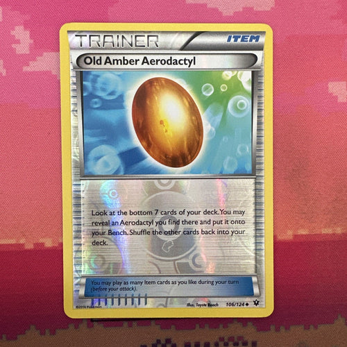 Pokemon Card Old Amber Aerodactyl Fates Collide Reverse Holo 106/124 Near Mint