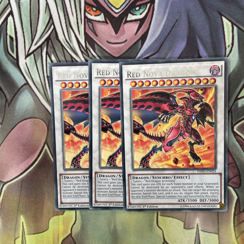 HSRD-EN024 x3 Red Nova Dragon Rare Excellent Condition Yugioh