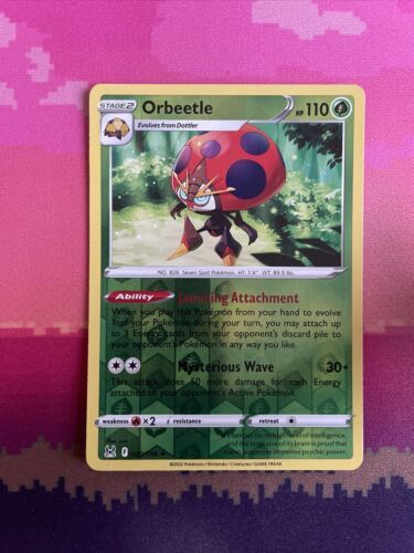 Pokemon Card Orbeetle Lost Origin Reverse Holo Rare 020/196 Near Mint