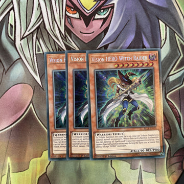 BLLR-EN026 x3 Vision HERO Witch Raider Secret Rare Excellent Condition Yugioh