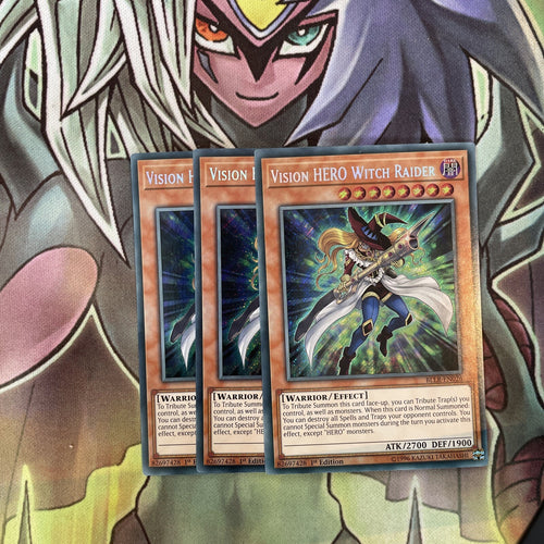 BLLR-EN026 x3 Vision HERO Witch Raider Secret Rare Excellent Condition Yugioh