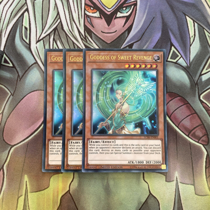 LC06-EN001 x3 Goddess of Sweet Revenge Ultra Rare Excellent Condition Yugioh