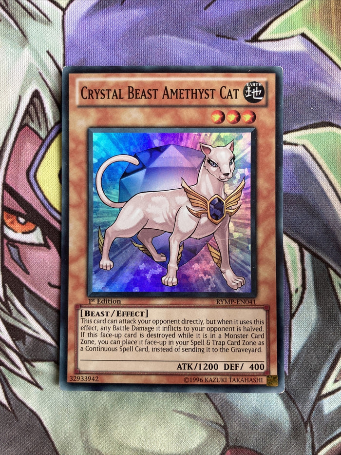 RYMP-EN041 Crystal Beast Amethyst Cat Super Rare 1st Edition NM Yugioh Card