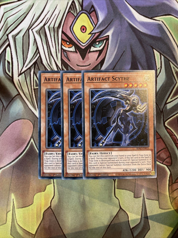 SDAZ-EN011 x3 Artifact Scythe Common Excellent Condition Yugioh