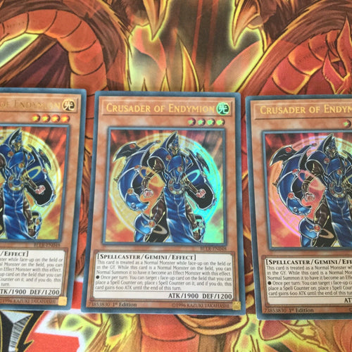 BLLR-EN048 YUGIOH CARD 3 X CRUSADER OF ENDYMION ULTRA