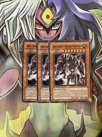 SD10-EN012 x3 Ancient Gear Golem Common Excellent Condition Yugioh